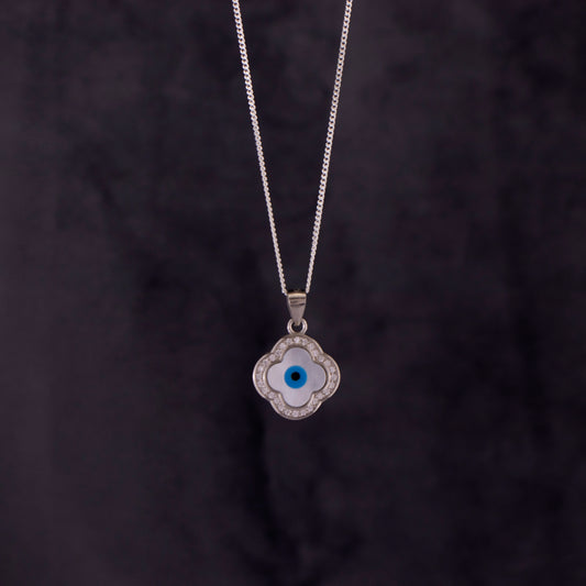 silver MOP pendant and chain combo