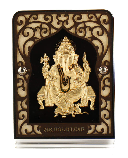 24k Pure Gold Foil Ganesh Frame - 4x3 Inches