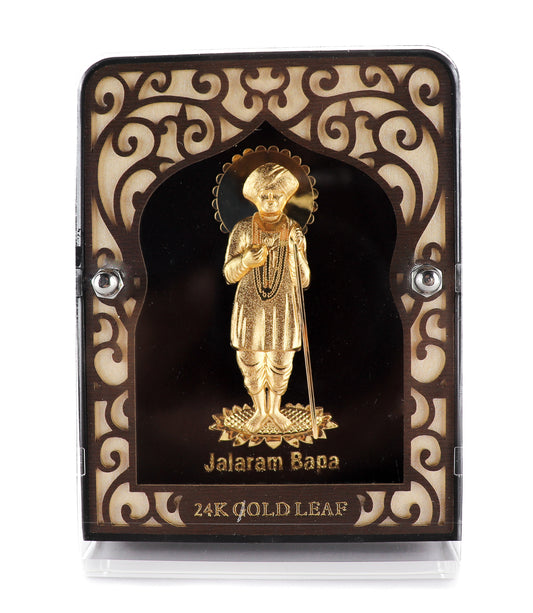 24k Pure Gold Foil Jalaram Frame - 4x3 Inches