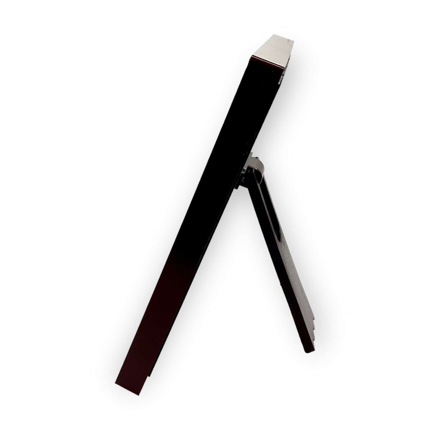 "Side view of exquisite 7x5 inch 999 pure silver Meeca frame by Hem Jewels® showcasing its elegant design from the side."