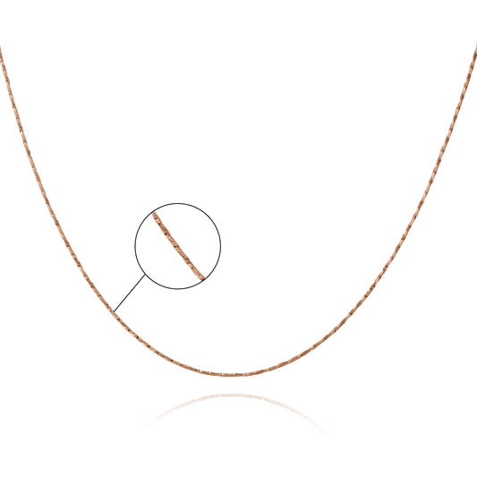 Hem Jewels 925 Sterling Silver Rose Gold Plated Twisted Cascade Chain Necklace With Spring Ring Clasp For Women & Girls (18 Inch)