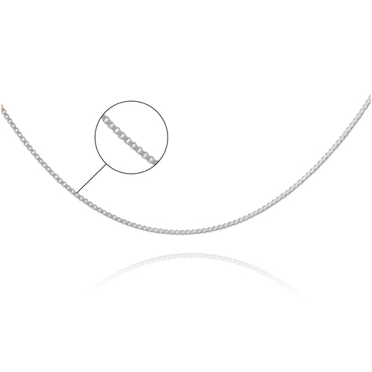 Hem Jewels 925 Sterling Silver Italian Box Chain Necklace With Spring Ring Clasp For Women & Girls (18 Inch)