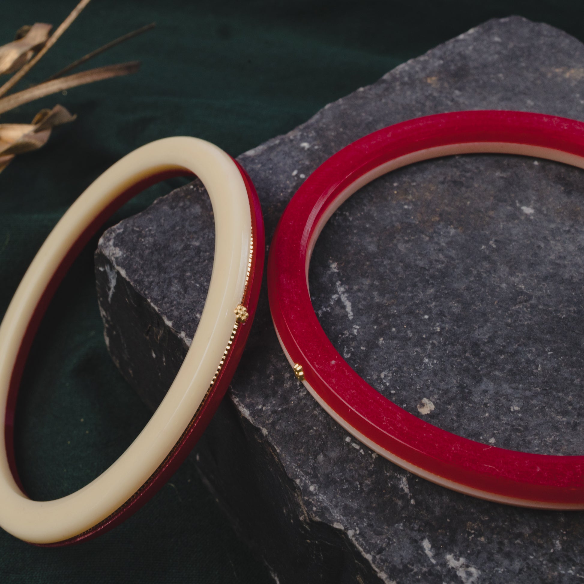 Handcrafted Bangles Bengali Bangles White And Red Maya Vera Gold