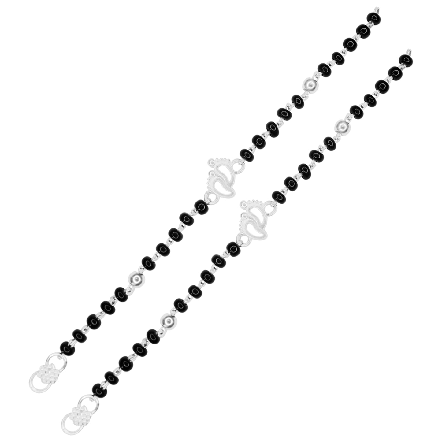 Hem Jewels Pure Silver Baby Nazariya with Happy Feet Charm and Black B