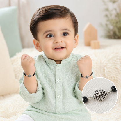 925 Sterling Silver Swastik baby Nazariya (0-2 years)