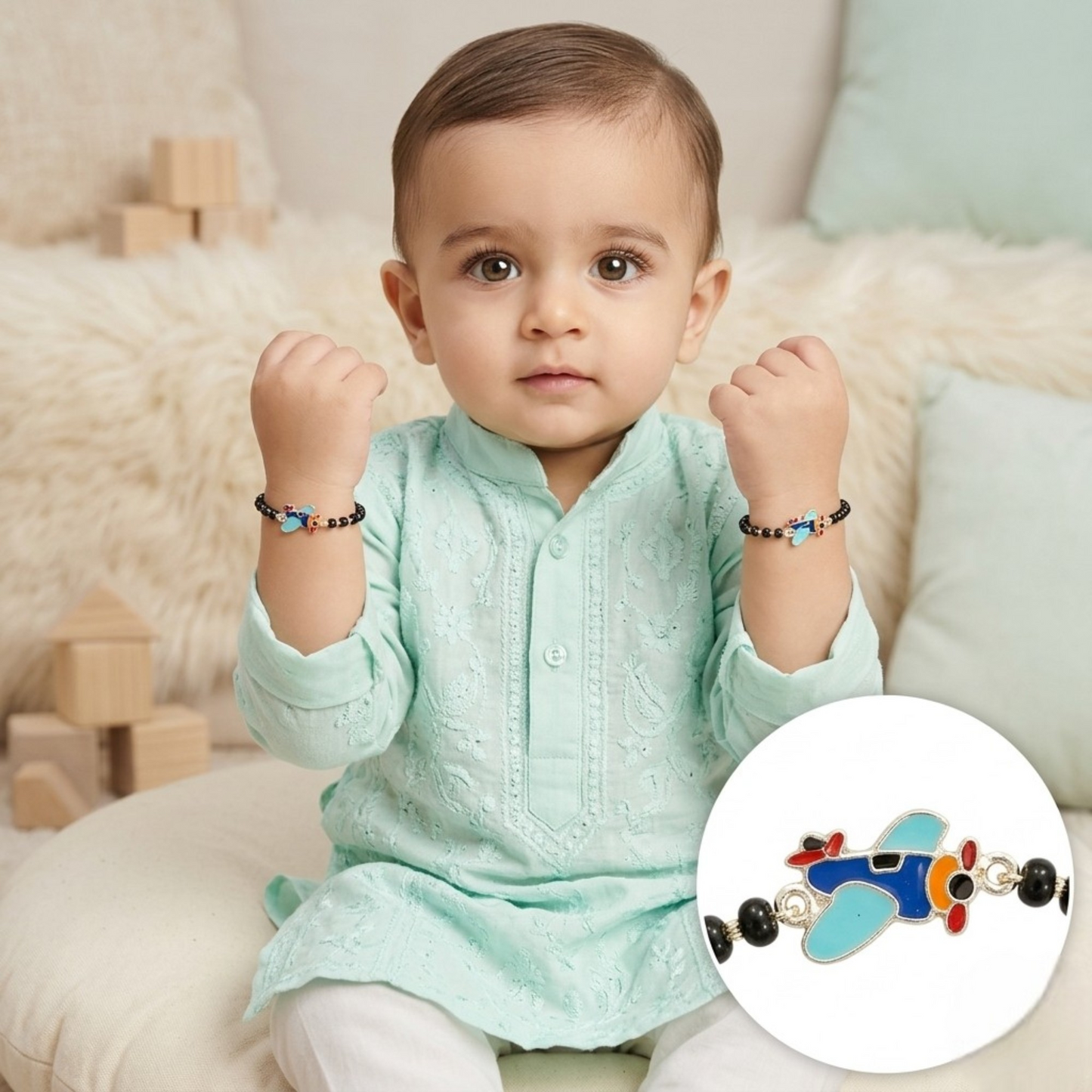 925 Sterling Silver Airplane Charm Baby Nazariya (0-2 years)
