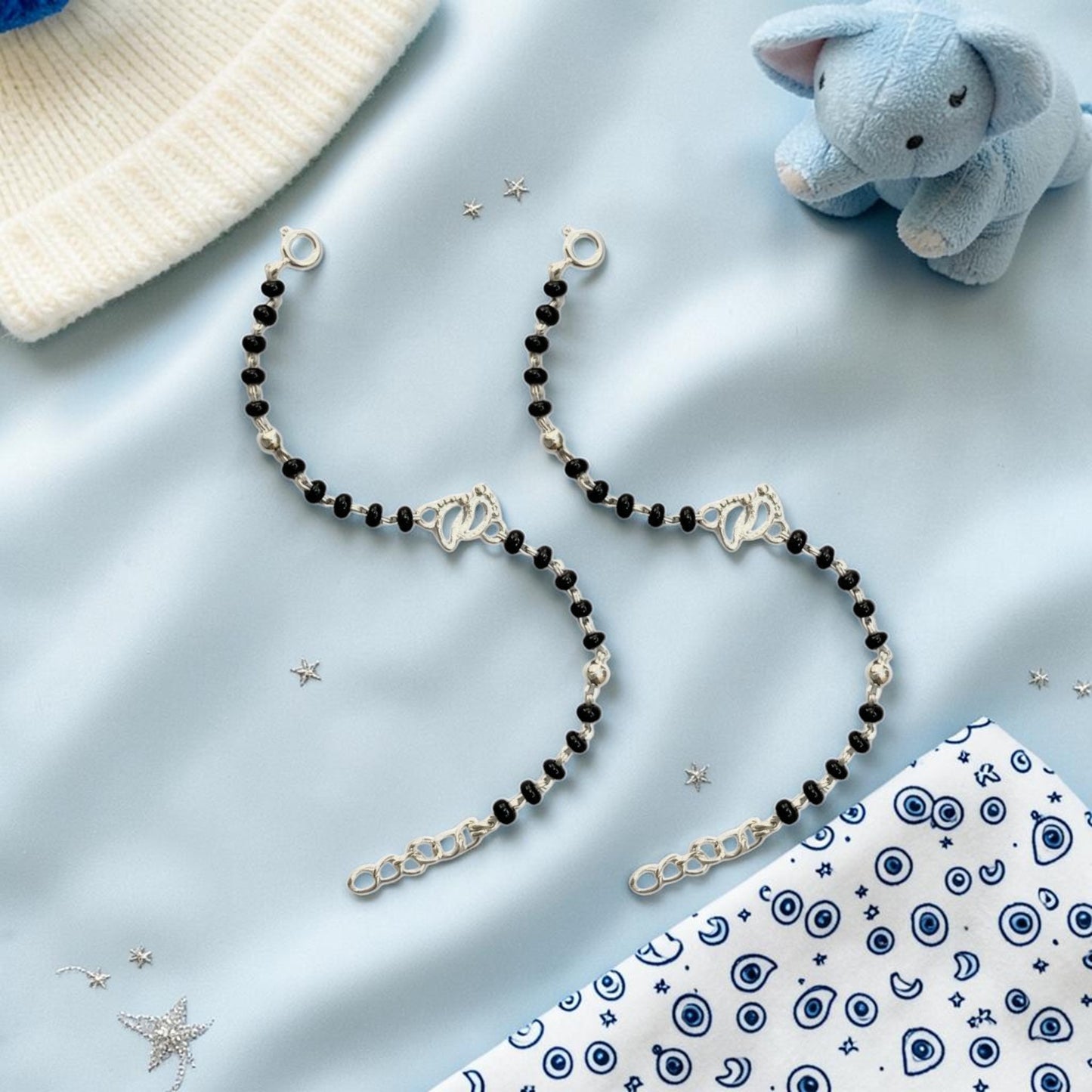 925 Sterling Silver Footprint Motif Baby Nazariya (0-2 years)