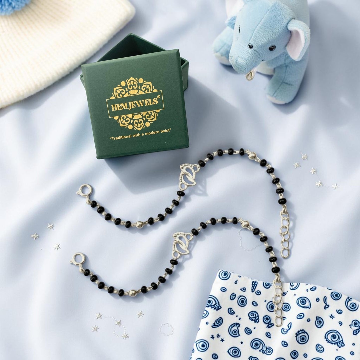 925 Sterling Silver Footprint Motif Baby Nazariya (0-2 years)