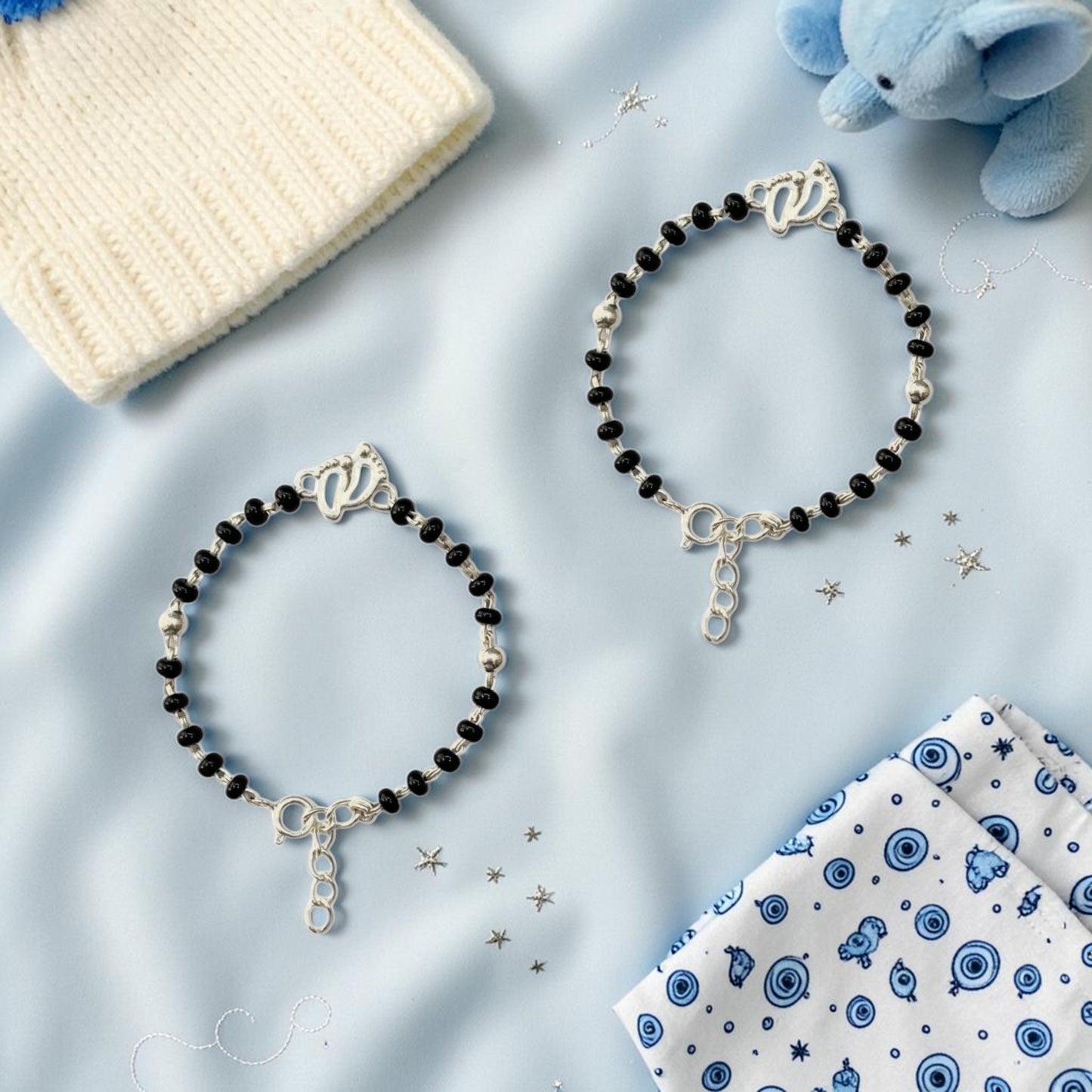 925 Sterling Silver Footprint Motif Baby Nazariya (0-2 years)