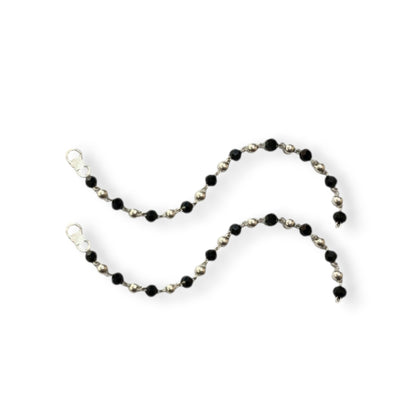 925 Sterling Silver Black and Silver Beads Baby Nazariya (0-2 years)