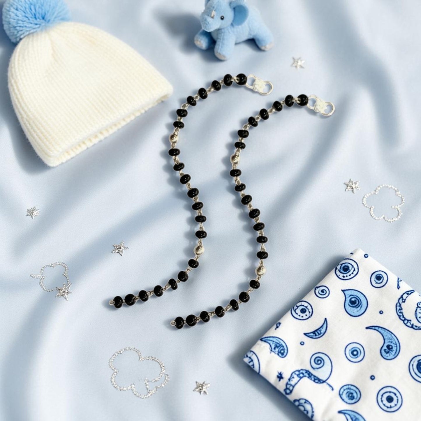 925 Sterling Silver Classic Black Bead Baby Nazariya (0-2 years)