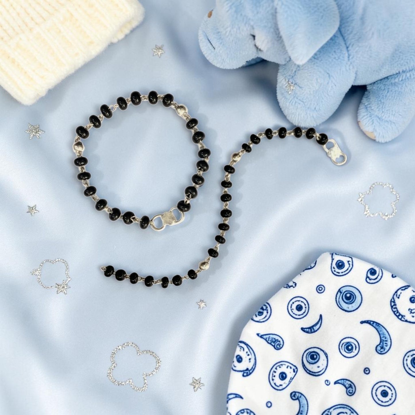 925 Sterling Silver Classic Black Bead Baby Nazariya (0-2 years)