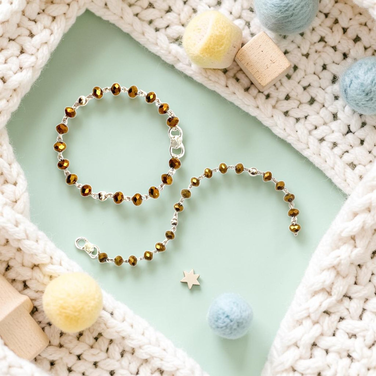 925 Sterling Silver Golden Bead Baby Nazariya (0-2 years)