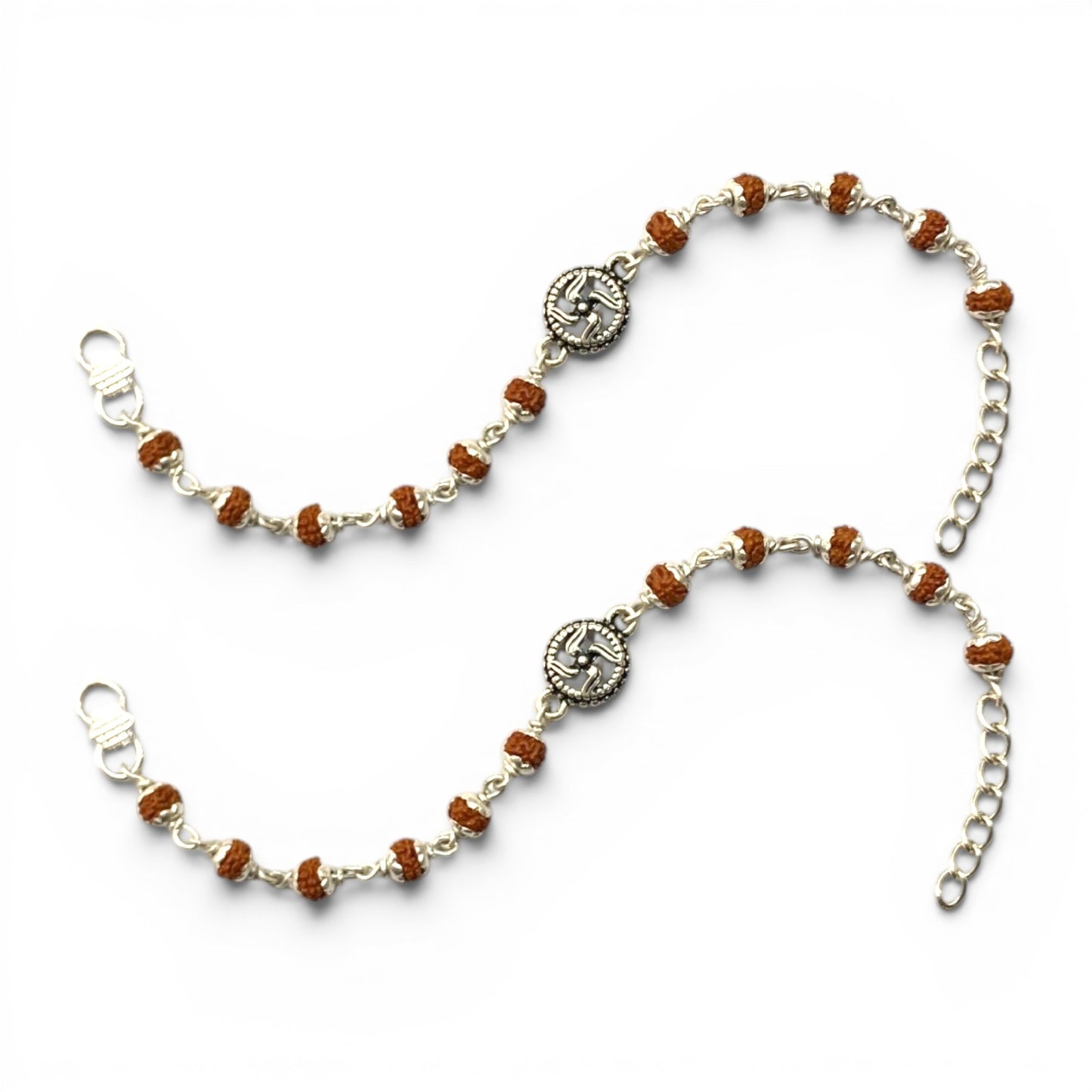 925 Sterling Silver Rudraksha  swastika baby Nazariya (0-2 years)