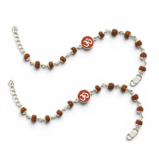 925 Sterling Silver rudraksh with om baby Nazariya (0-2 years)