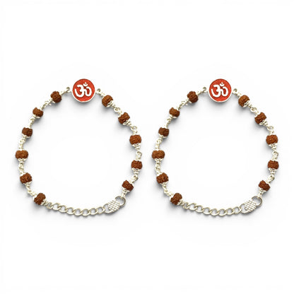 925 Sterling Silver rudraksh with om baby Nazariya (0-2 years)