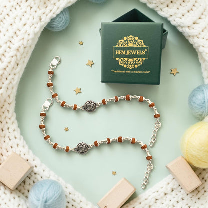 925 Sterling Silver Rudraksha Om baby Nazariya (0-2 years)