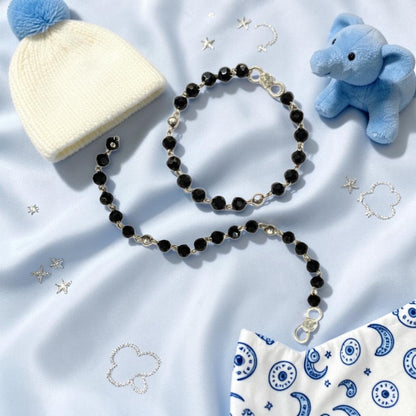 925 Sterling Silver black beads Baby Nazariya (0-2 years)