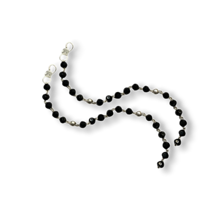 925 Sterling Silver black beads Baby Nazariya (0-2 years)