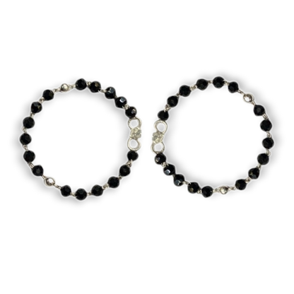 925 Sterling Silver black beads Baby Nazariya (0-2 years)