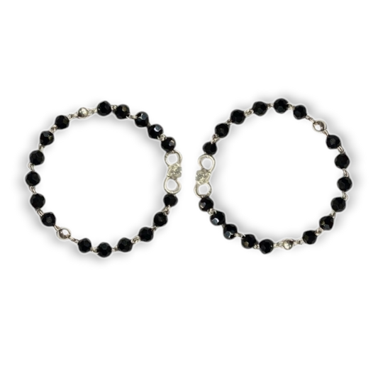925 Sterling Silver black beads Baby Nazariya (0-2 years)