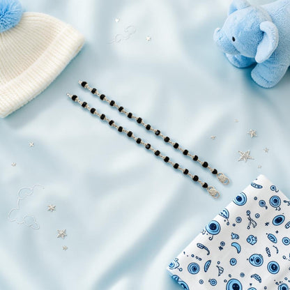 925 Sterling Silver Black Bead Baby Nazariya (0-2 years)