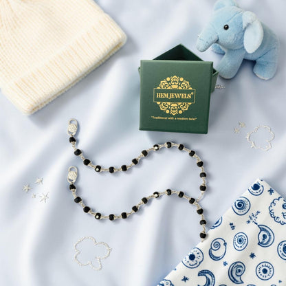 925 Sterling Silver Black Bead Baby Nazariya (0-2 years)