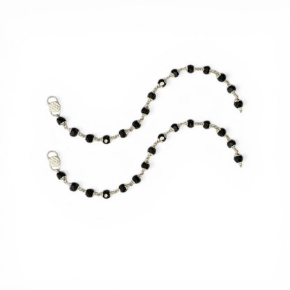 925 Sterling Silver Black Bead Baby Nazariya (0-2 years)