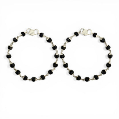 925 Sterling Silver Black Bead Baby Nazariya (0-2 years)