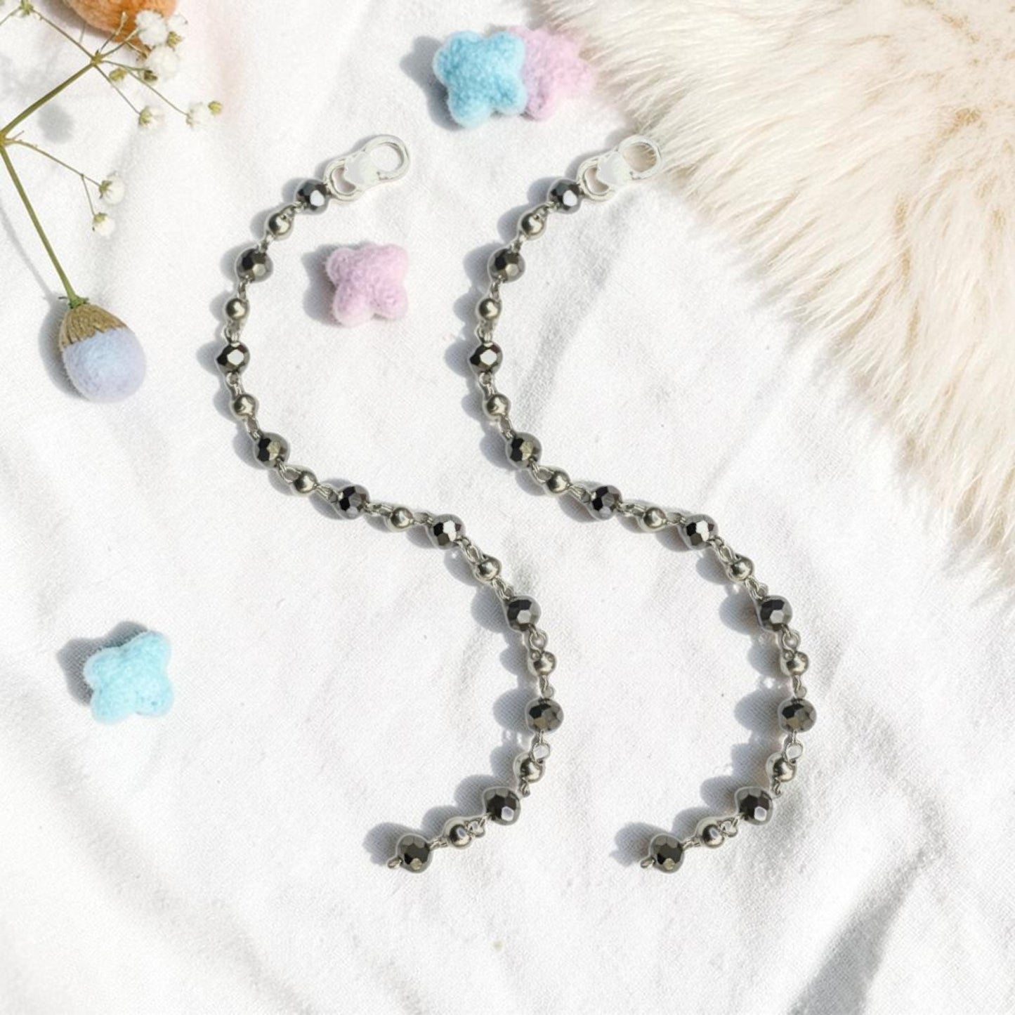 925 Sterling Silver Classic Black Beads Baby Nazariya (0-2 years)