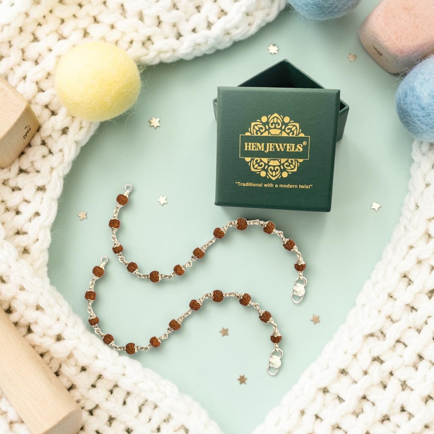 925 Sterling Silver Rudraksha Baby Nazariya (0-2 years)