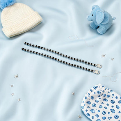 925 Sterling Silver Black Bead Baby Nazariya (0-2 years)