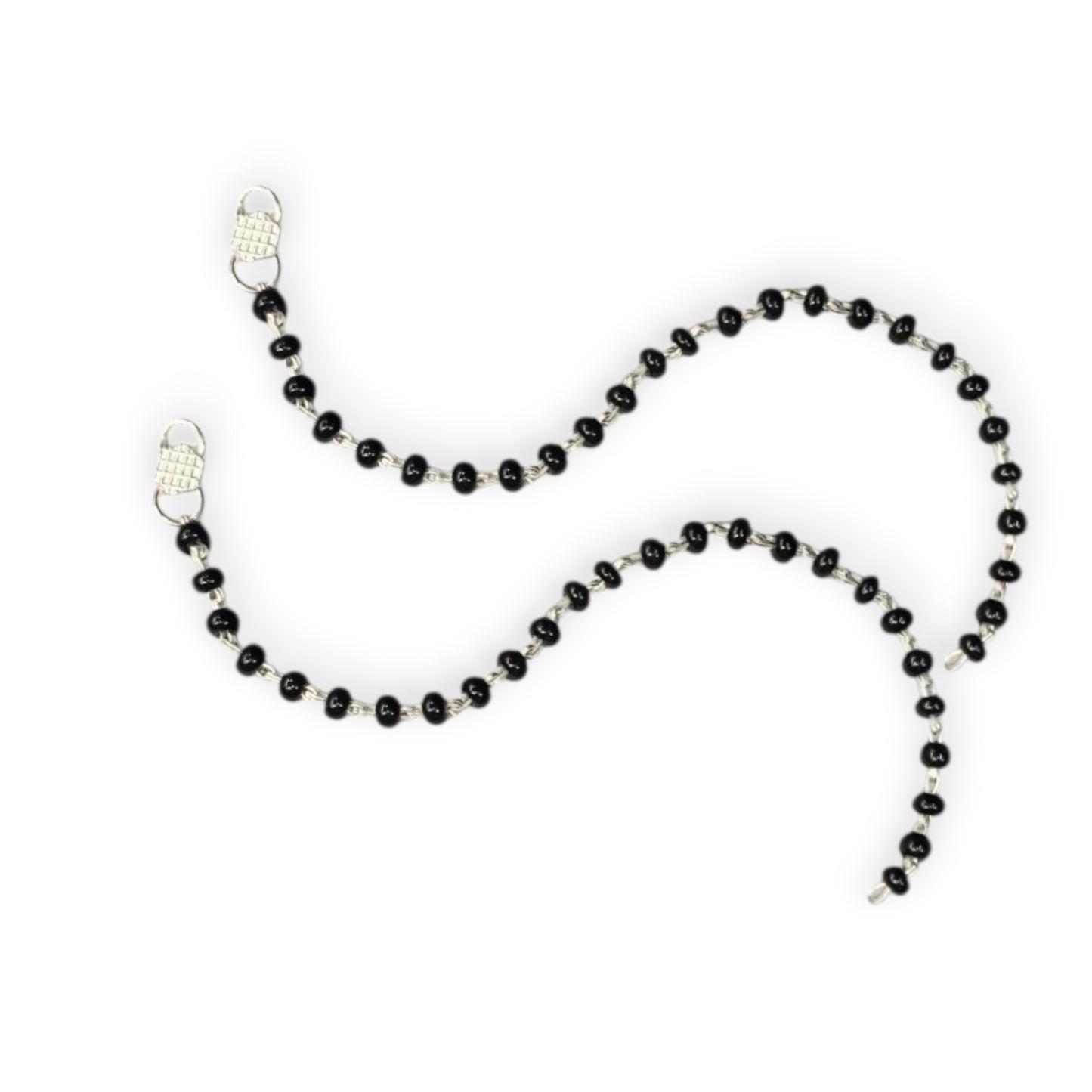 925 Sterling Silver Black Bead Baby Nazariya (0-2 years)