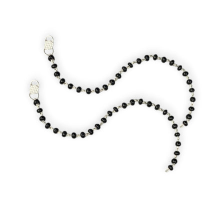 925 Sterling Silver Black Bead Baby Nazariya (0-2 years)