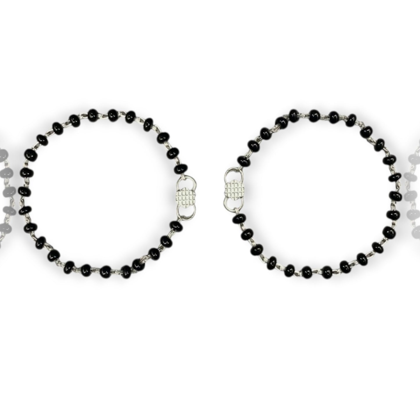 925 Sterling Silver Black Bead Baby Nazariya (0-2 years)