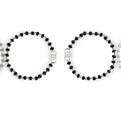 925 Sterling Silver Black Bead Baby Nazariya (0-2 years)