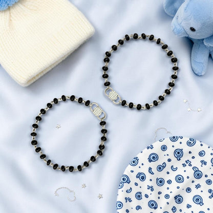 925 Sterling Silver Black Bead Baby Nazariya (0-2 years)