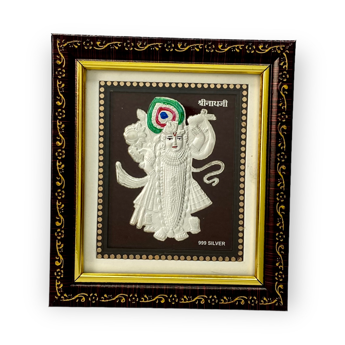 Exquisite 999 Pure Silver Shreenathji Frame by Hem Jewels® 5x6 Inches