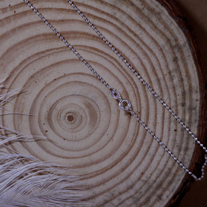 Hem Jewels 925 Sterling Silver Ball Chain Necklace With Spring Ring Clasp For Women & Girls (18 Inch)