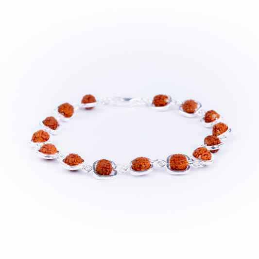 Pure Silver Rudraksha Rakhi for Brother | Silver Rakhi For Brother | Design: Lord of Rings (HJRKH-97)