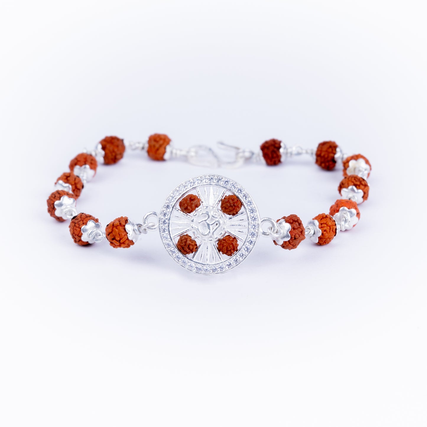 Lookool Traditional Rakhi Set Of 3 With Roli & Chawal - Rudraksha Beaded Rakhi For Brother, Bhaiya & Kids | Raksha Bandhan Gift