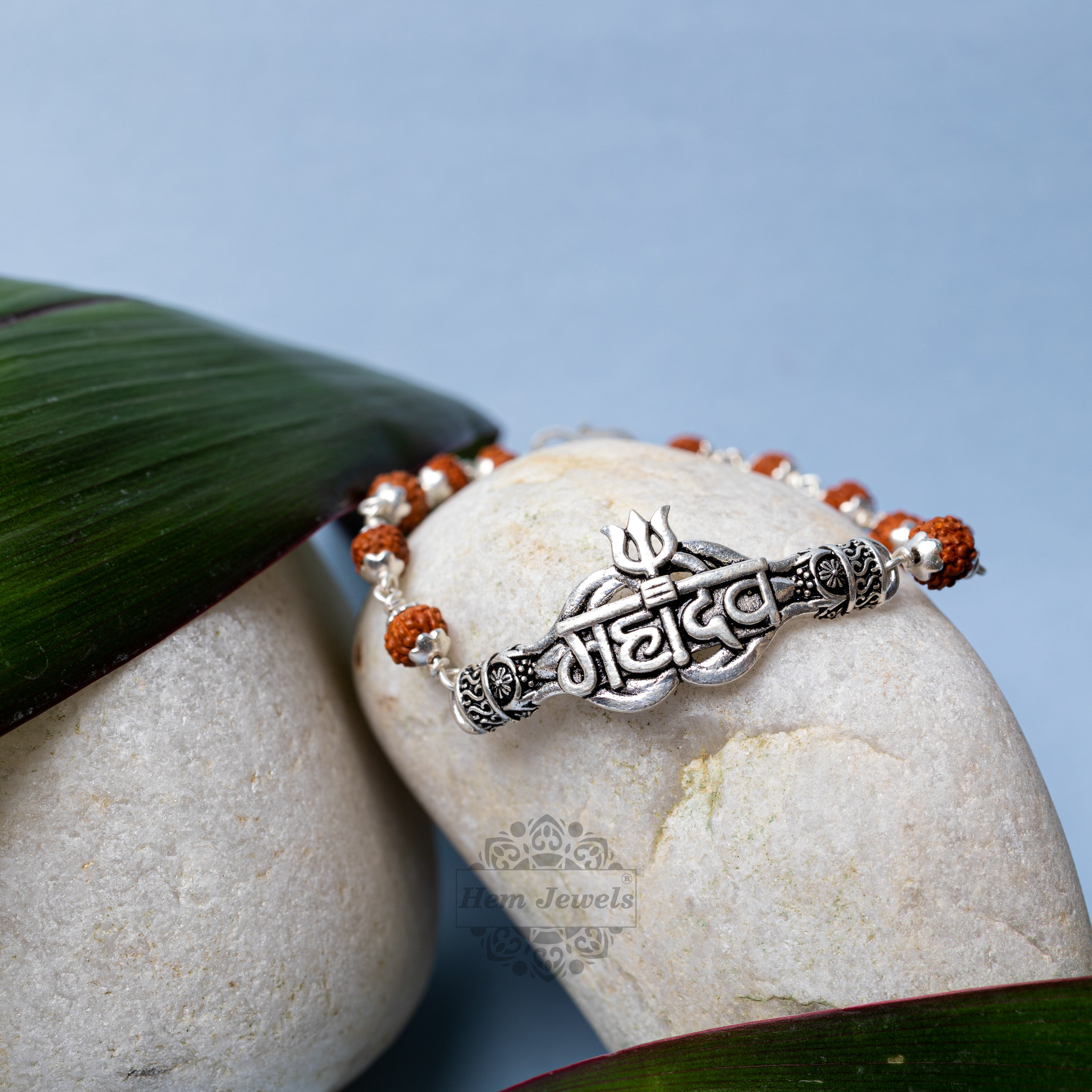 Rudraksha Trident Sterling Silver Bracelet – Cosmic Norbu