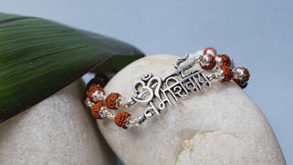 Video showing Silver Rudraksha Rakhi with Om Trishul Motif and its use.